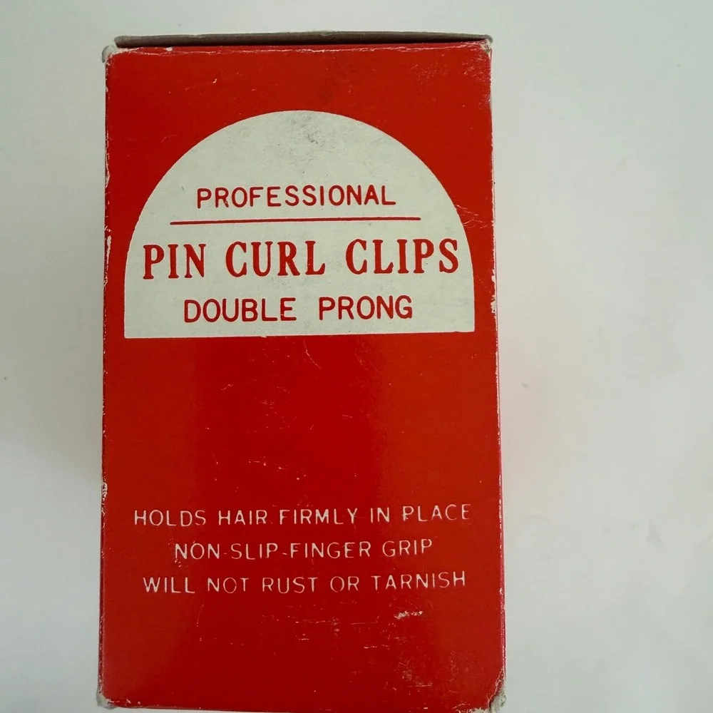 Vintage Elite Pin Curl Clips Double Prong #100 Original Box Hair Salon Lot NOS